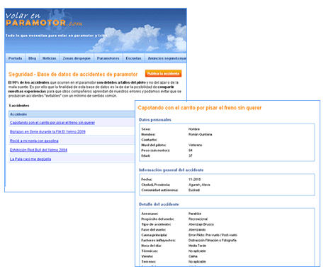 pantallas accidentes paramotor