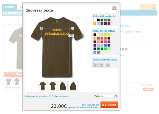 Personalizar texto camisetas paramotor, trike y parapente