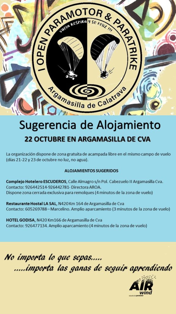  concentración y el campeonato de CLM de paramotor y paratrike el 22 de Octubre de 2022