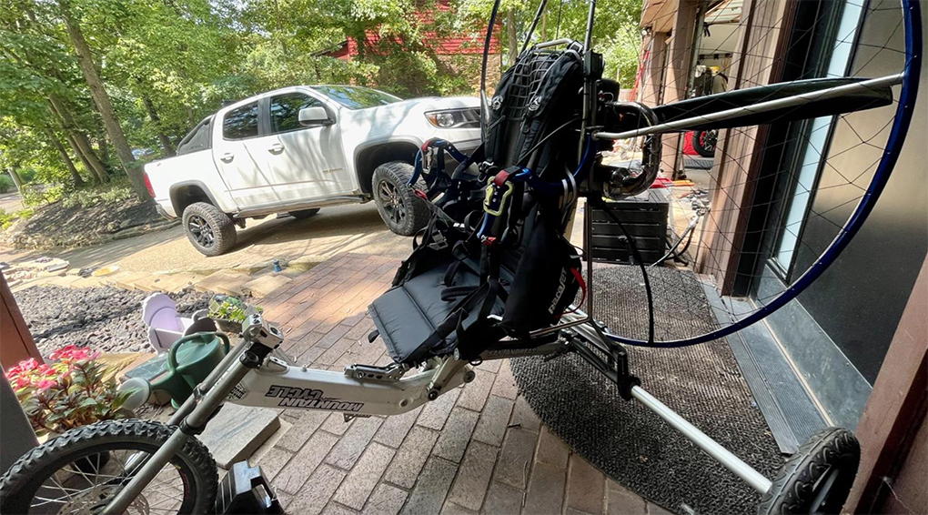 Construcción de un Trike paramotor con partes recicladas de una bicicleta de montaña.